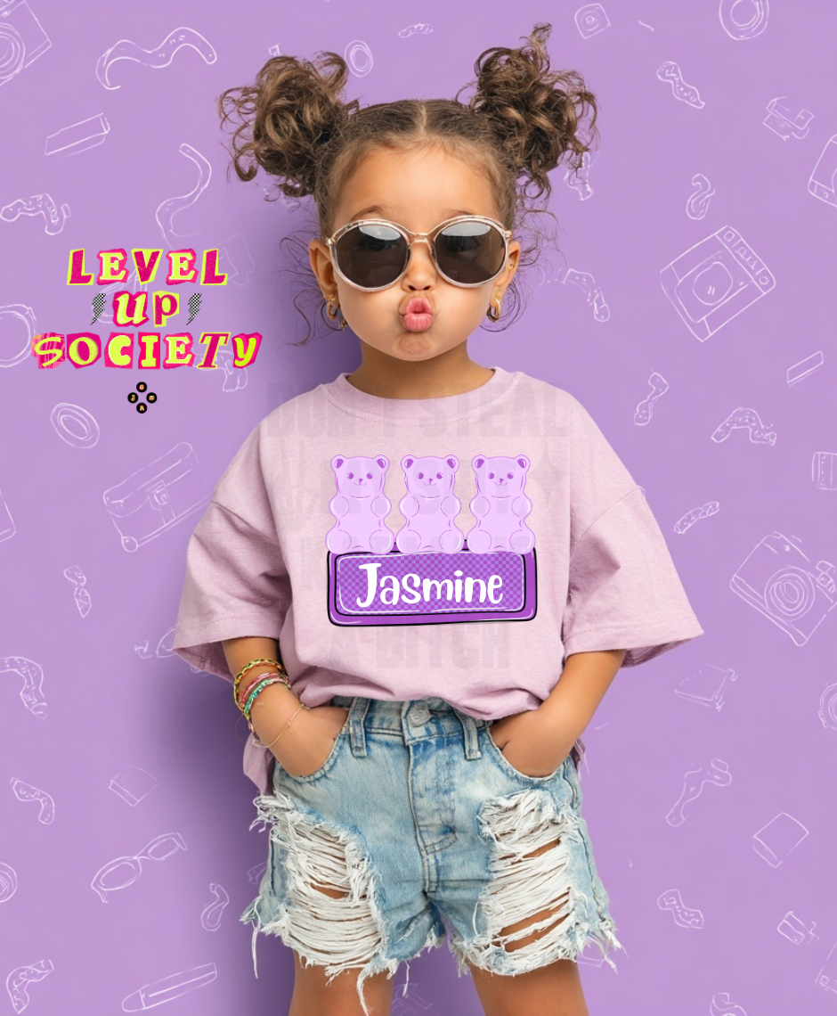 Purple gummy bear - customizable!
