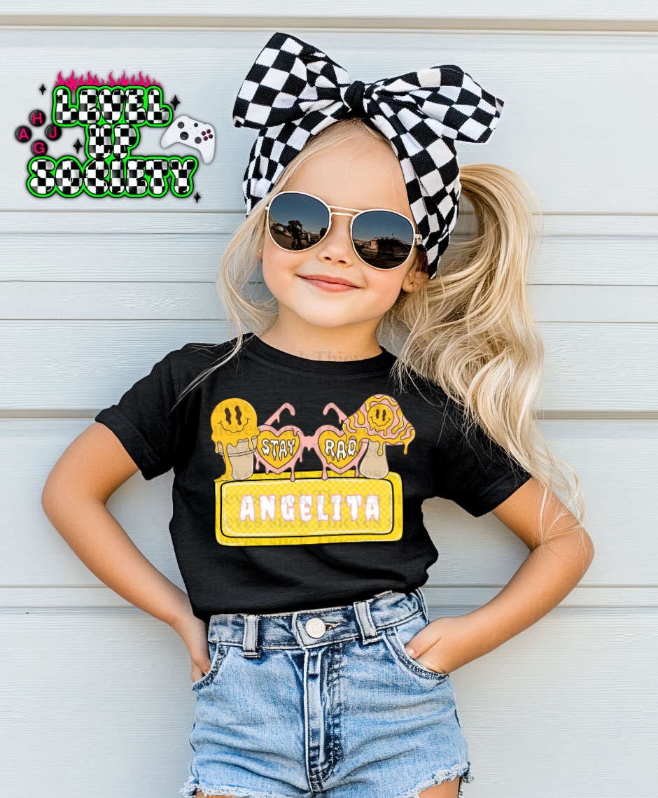 Stay rad with customizable name - pink